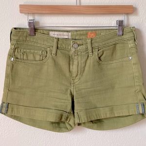 Anthropologie Green Denim Shorts